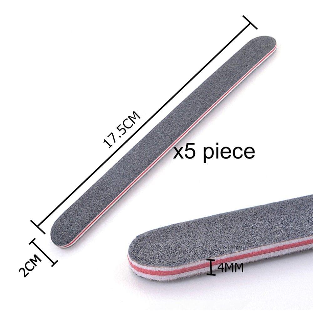 5pcs High Quality Sanding Nail File Buffer Black Nail Art Styling Tools Salon Manicure Tool Set Pedicure UV Gel Polish Nail Files