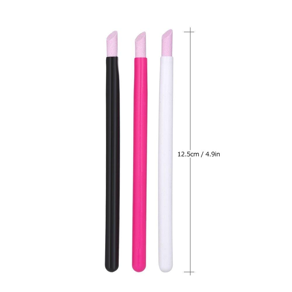 3 Pcs Nail Cuticle Remover Nail Art File Pen Stone Pusher Nail Cuticle Pusher Manicure Tools