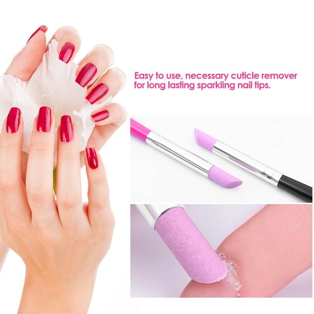 3 Pcs Nail Cuticle Remover Nail Art File Pen Stone Pusher Nail Cuticle Pusher Manicure Tools