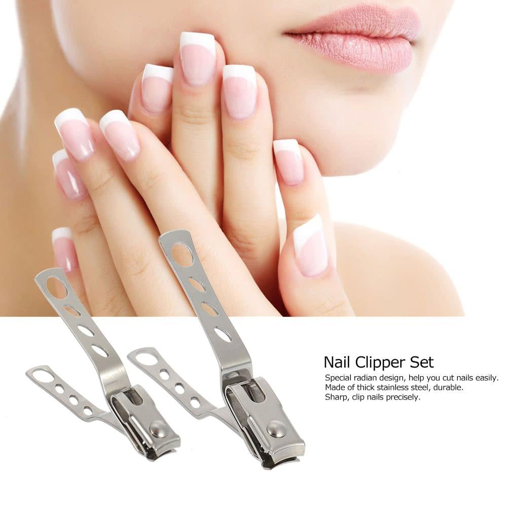 2pcs Nail Clipper Set Nail Grooming Stainless Steel Nail Cutter Finger Toe Pedicure & Manicure Nail Trimming Nail Art Tool