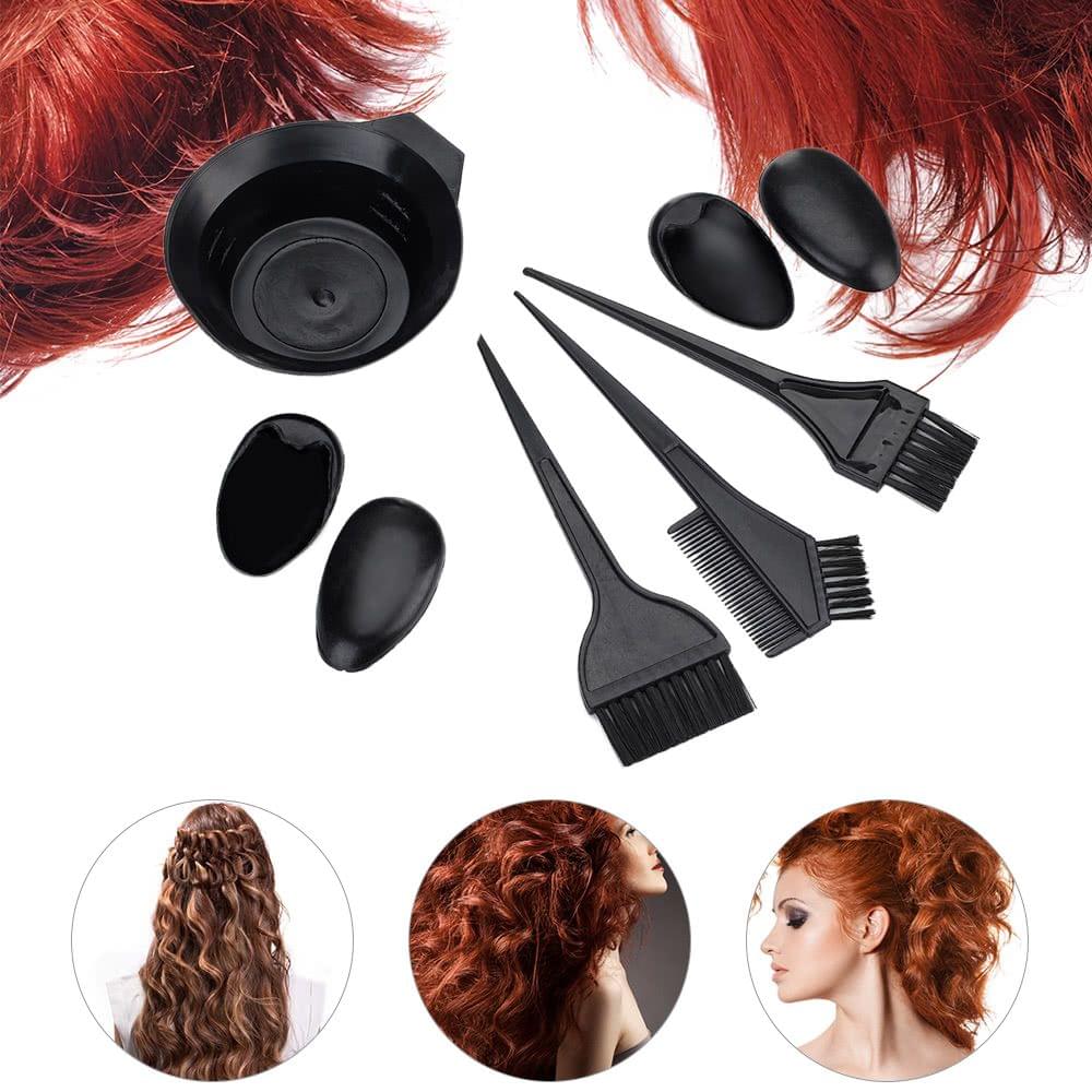 5Pcs Salon Hair Coloring Dyeing Hair Kit DIY Hair Coloring Tool Set Bowl & Brushes & Two-edged Comb & Ear Cove