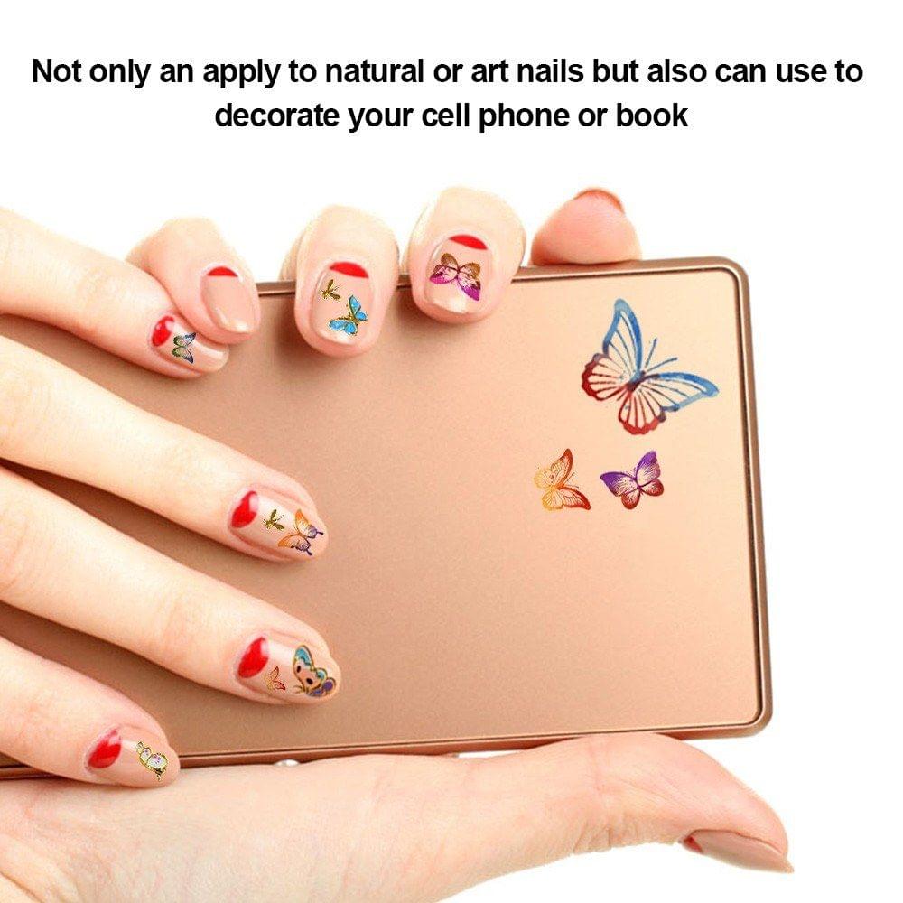 24 Sheets Multistyle Nail Art Decorations Butterfly 3D Sticke Gel Polish Tips DIY Self-adhesive Easy Transfer