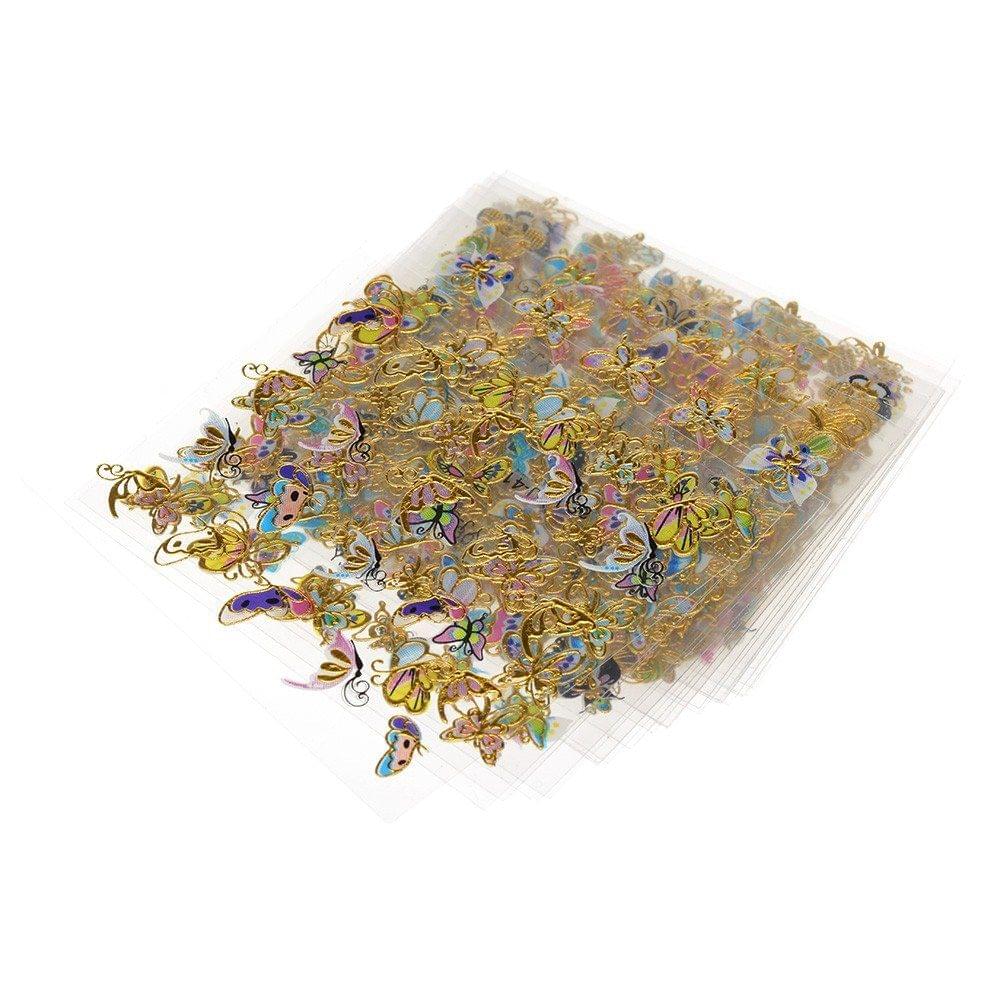 24 Sheets Multistyle Nail Art Decorations Butterfly 3D Sticke Gel Polish Tips DIY Self-adhesive Easy Transfer