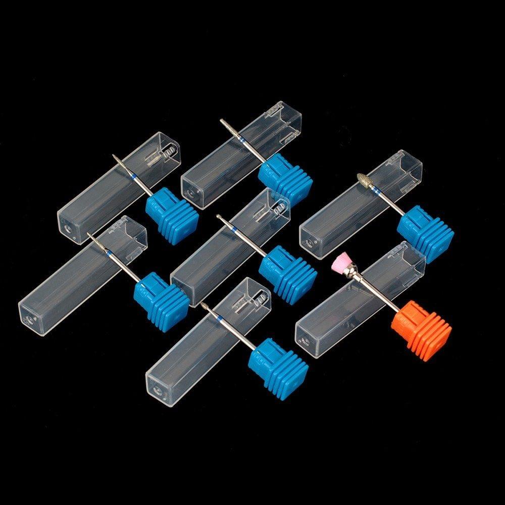 Tungsten Carbide Steel Nail Drill Bit with Brush Metal Bits for Electric Nail Art Machine Bu Nano Coating Nail Drill Accessories