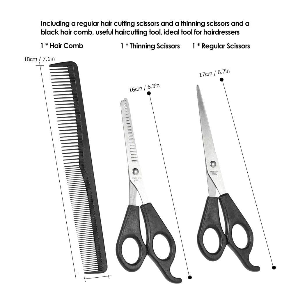 3Pcs/set Hair Cutting Thinning Scisso Set Hair Scisso Hair Comb Set Professional Hairdressing Shea With Hair Comb
