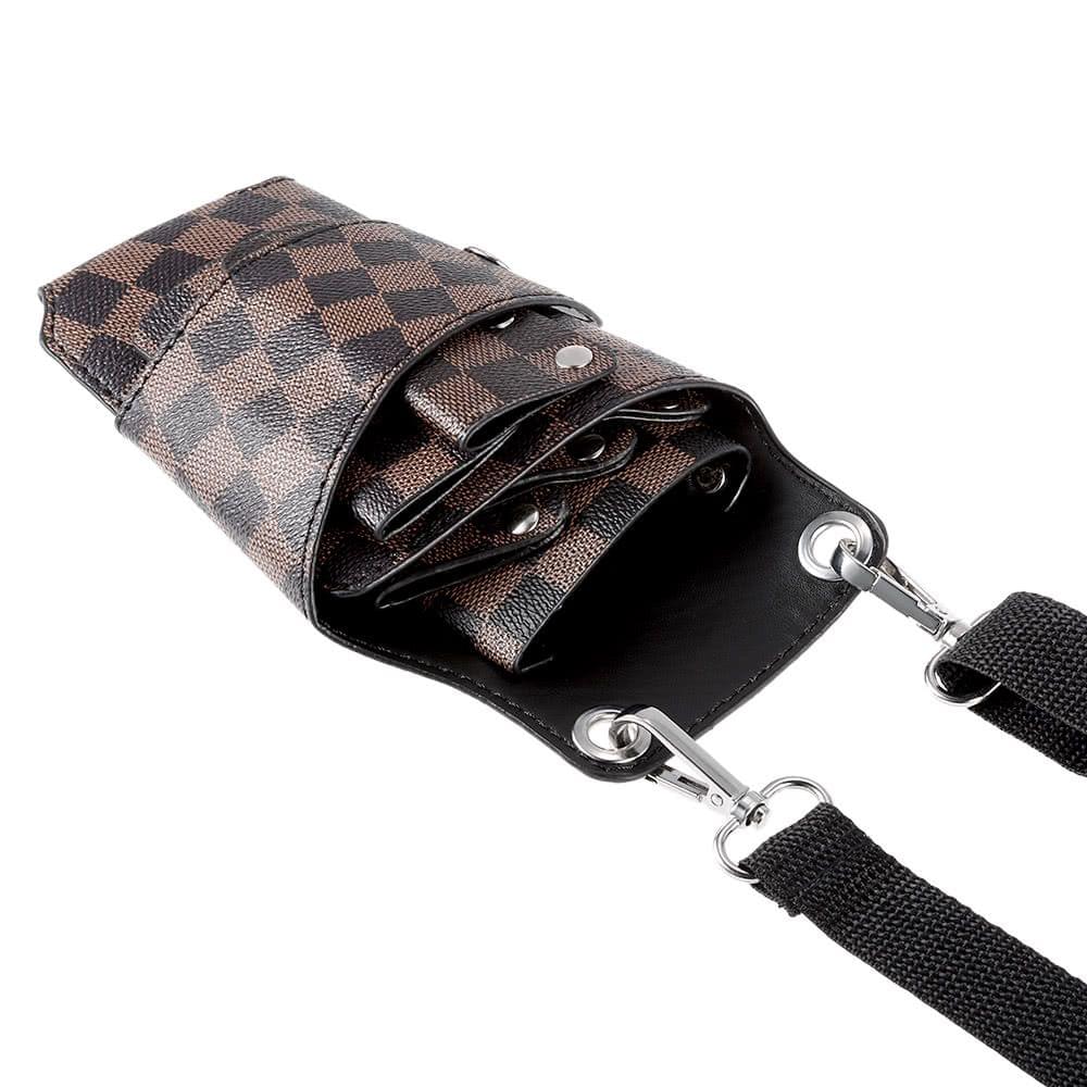 Barber Holster Pouch Holder Rivet Hair Scissor Bags Clips PU Leather Waist Shoulder Belt