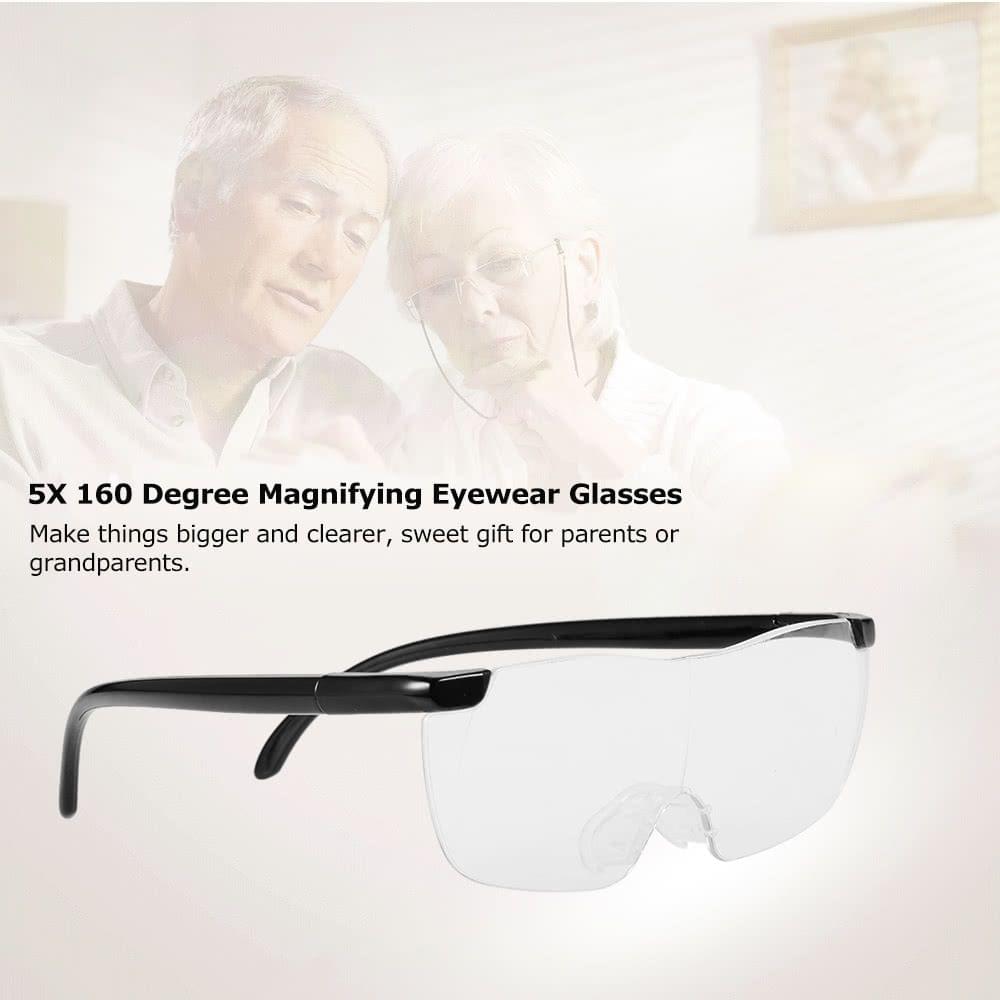5X 160 Degree Magnifying Eyeglasses With Storage Bag