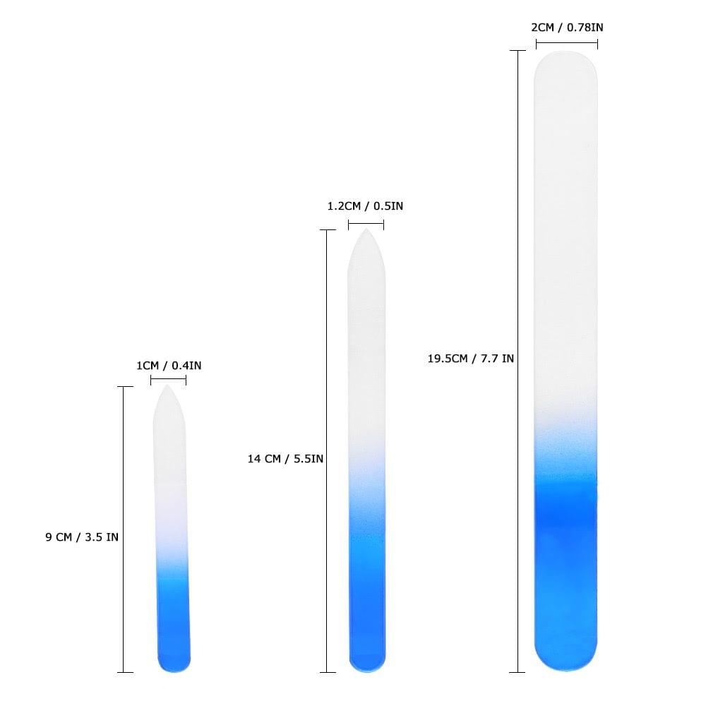 Glass Nail File Crystal Nail Sanding Buffing Manicure Nail Polishing Tool 3pcs