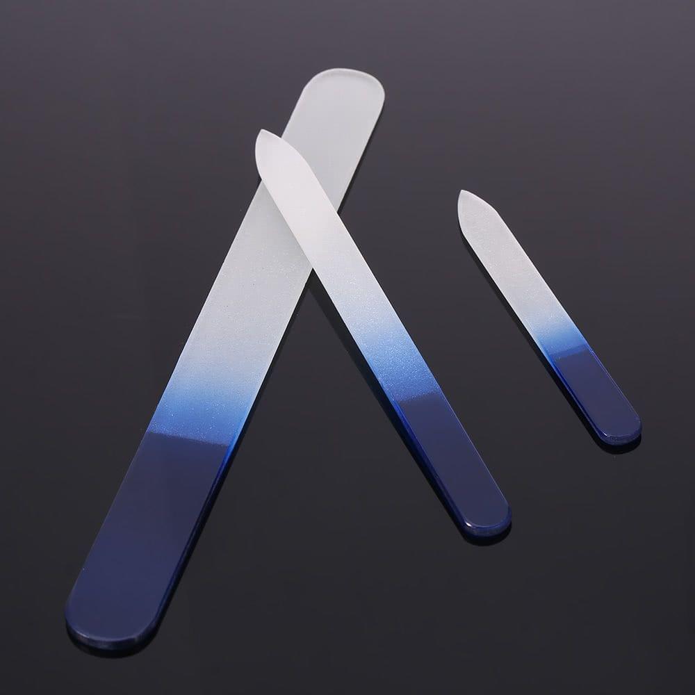 Glass Nail File Crystal Nail Sanding Buffing Manicure Nail Polishing Tool 3pcs