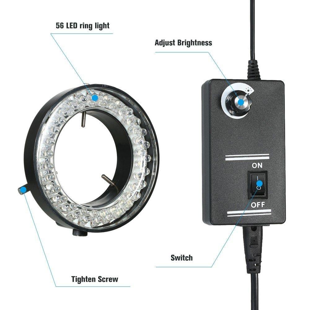 Adjustable 56 LED Ring Light Illuminator Lamp
