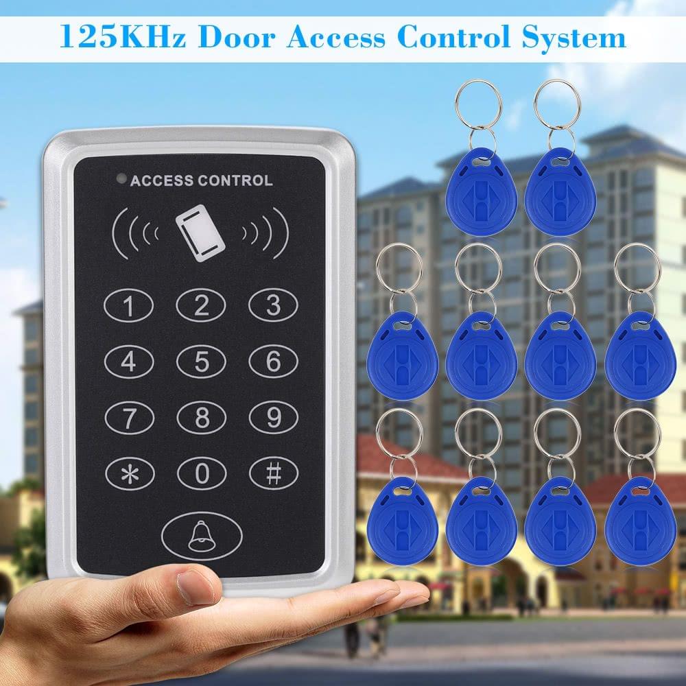 125KHz Single Door Proximity RFID Card Access Control System Keypad Include 10pcs ID Keyfobs