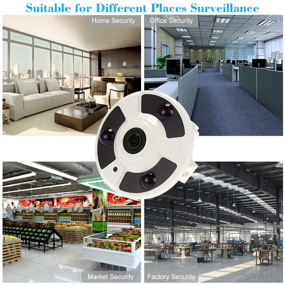 KKmoon HD 1080P 1.7mm Fisheye 360? Panoramic Security CCTV Camera Home Surveillance NTSC System