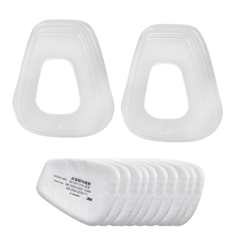 3M 5N11 10PCS Filter Cotton & 2PCS 501 Filter cover N95 Particulate Filter for Gas Mask Respirator Use with 6000 Series Filter Cartridges
