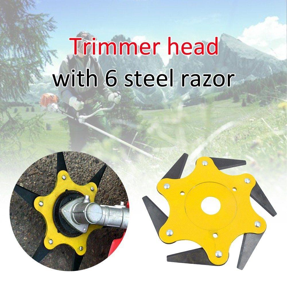 Lawn Mower Cutter Head Garden 6 Steel Blades Razo Trimmer Replacement Grass Weed Eater Brush Cutter Tool