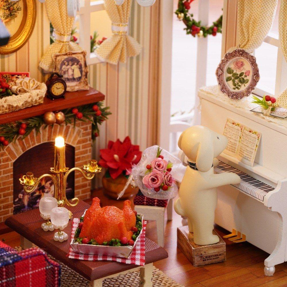 DIY Christmas Miniature Dollhouse Kit