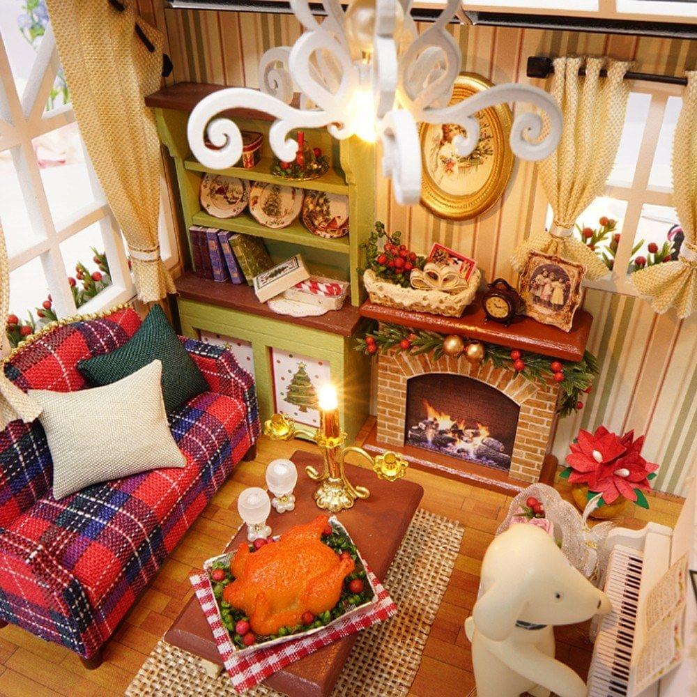 DIY Christmas Miniature Dollhouse Kit