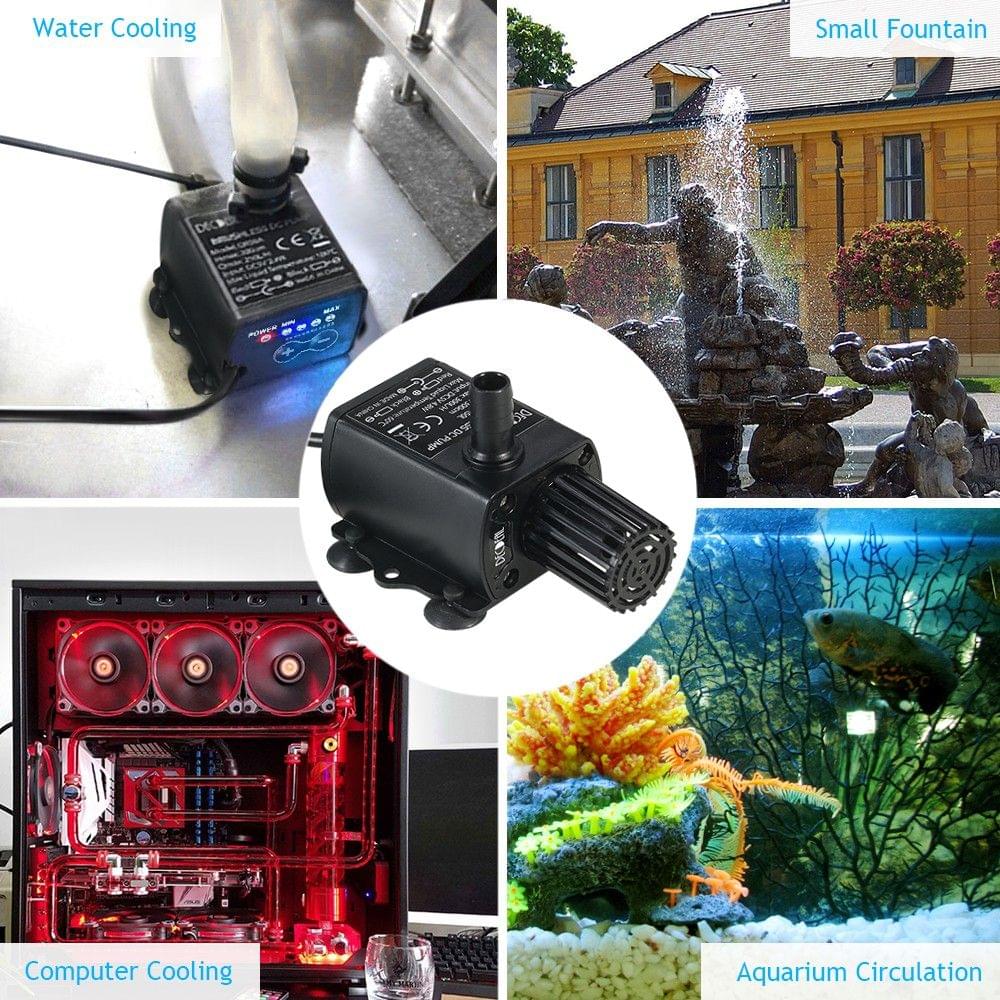 Decdeal Ultra-quiet Mini USB DC5V 4.8W 300L/H Lift 300cm Brushless Water Pump Waterproof Submeible Fountain with Flow Adjustment Function
