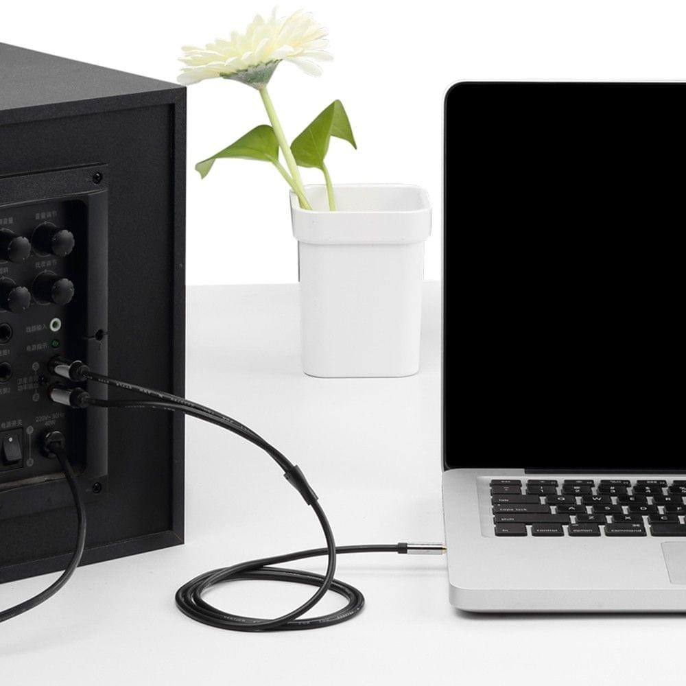 VENTION RCA Jack Cable 3.5mm Jack to 2 RCA Audio Cable 1.5m 2RCA Cable For Edifer Home Theater DVD RCA to 3.5mm AUX Cable Black-1.5 Meter