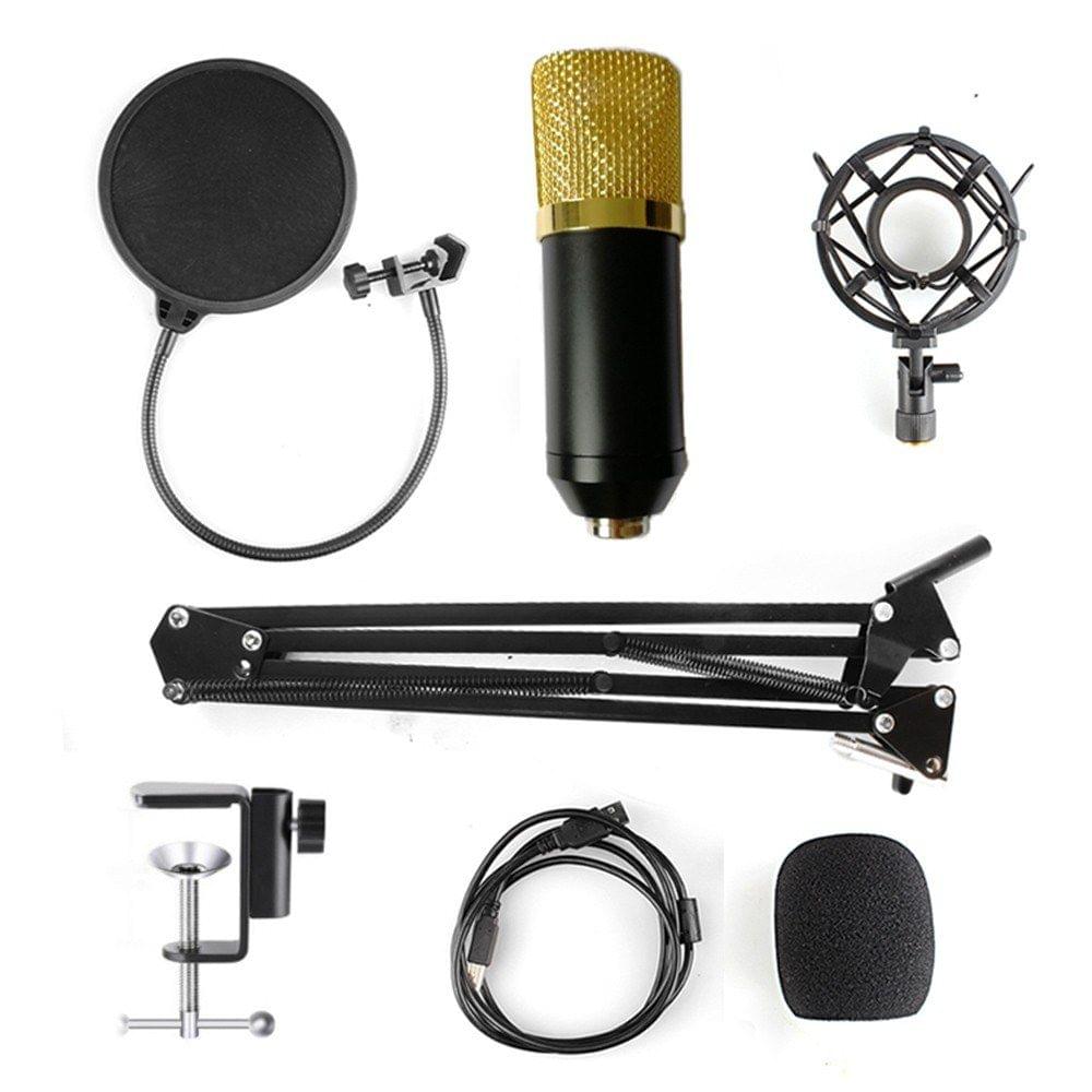Condenser Microphone Adjustable Condenser Microphone Kit Studio Suspension Boom for Computer Audio Studio Recording Vocal Mic with Microphone Holder