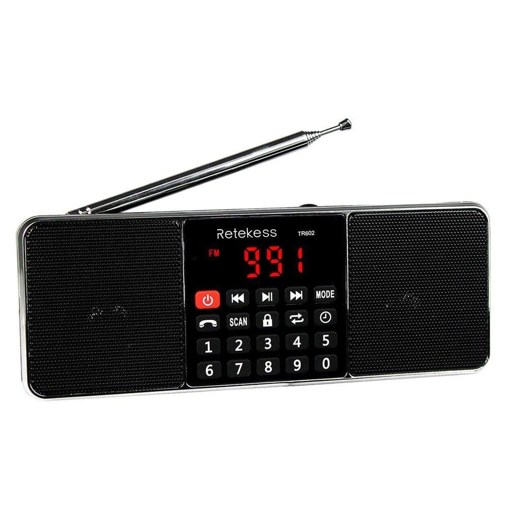 Retekess TR602 FM / AM Radio Multiband Digital Radio Receiver Bluetooth Speakers MP3 Player Earphone Output AUX IN Support TF Card U Drive Reading