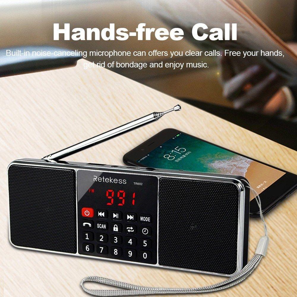Retekess TR602 FM / AM Radio Multiband Digital Radio Receiver Bluetooth Speakers MP3 Player Earphone Output AUX IN Support TF Card U Drive Reading