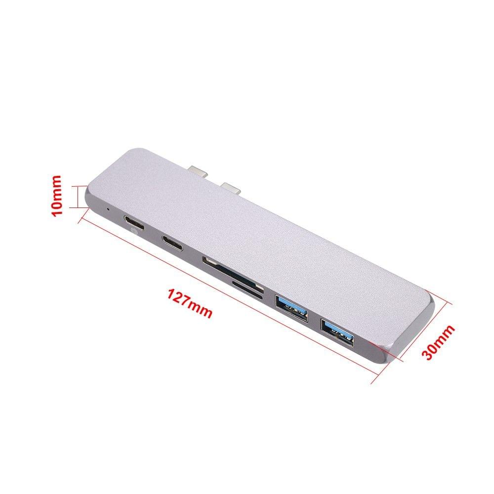 Dual Ports USB Adapter 4K Thunderbolt 3 USB Type-C Hub