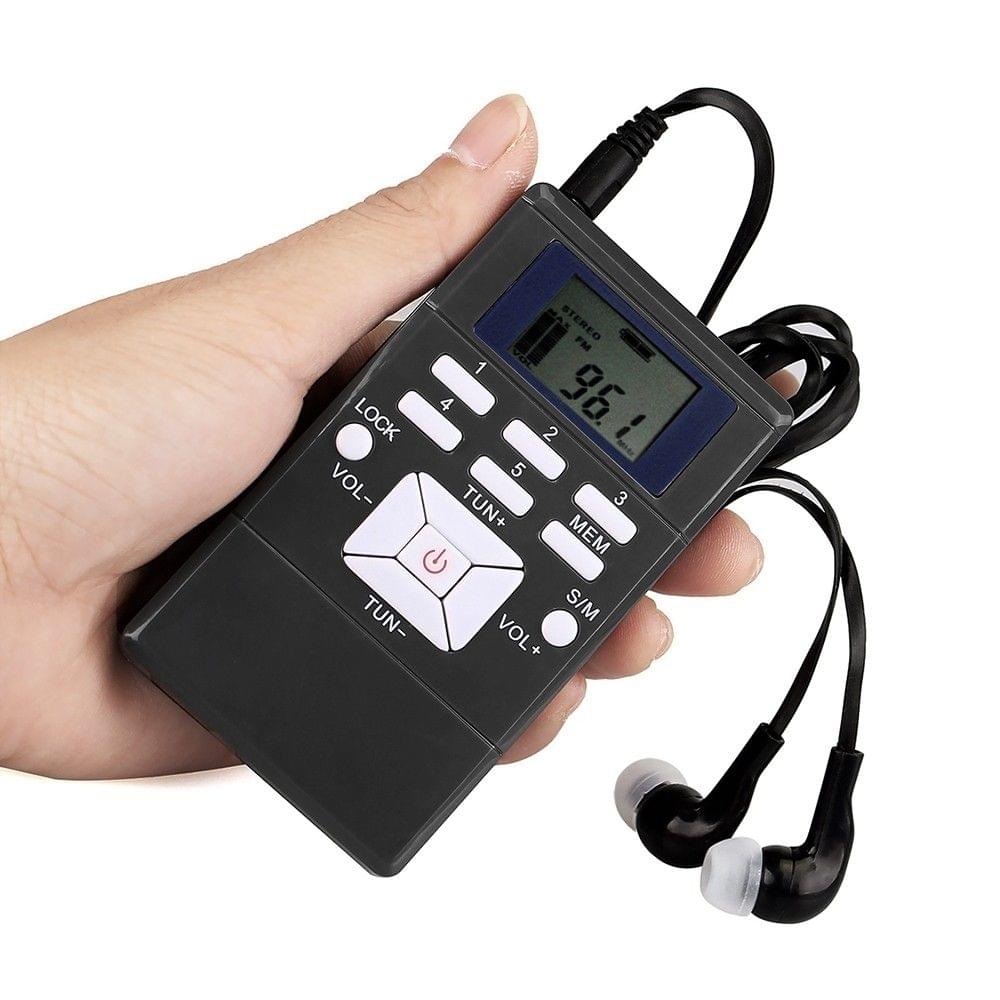 Mini Portable DSP Stereo FM Radio with Earphone Lanyard