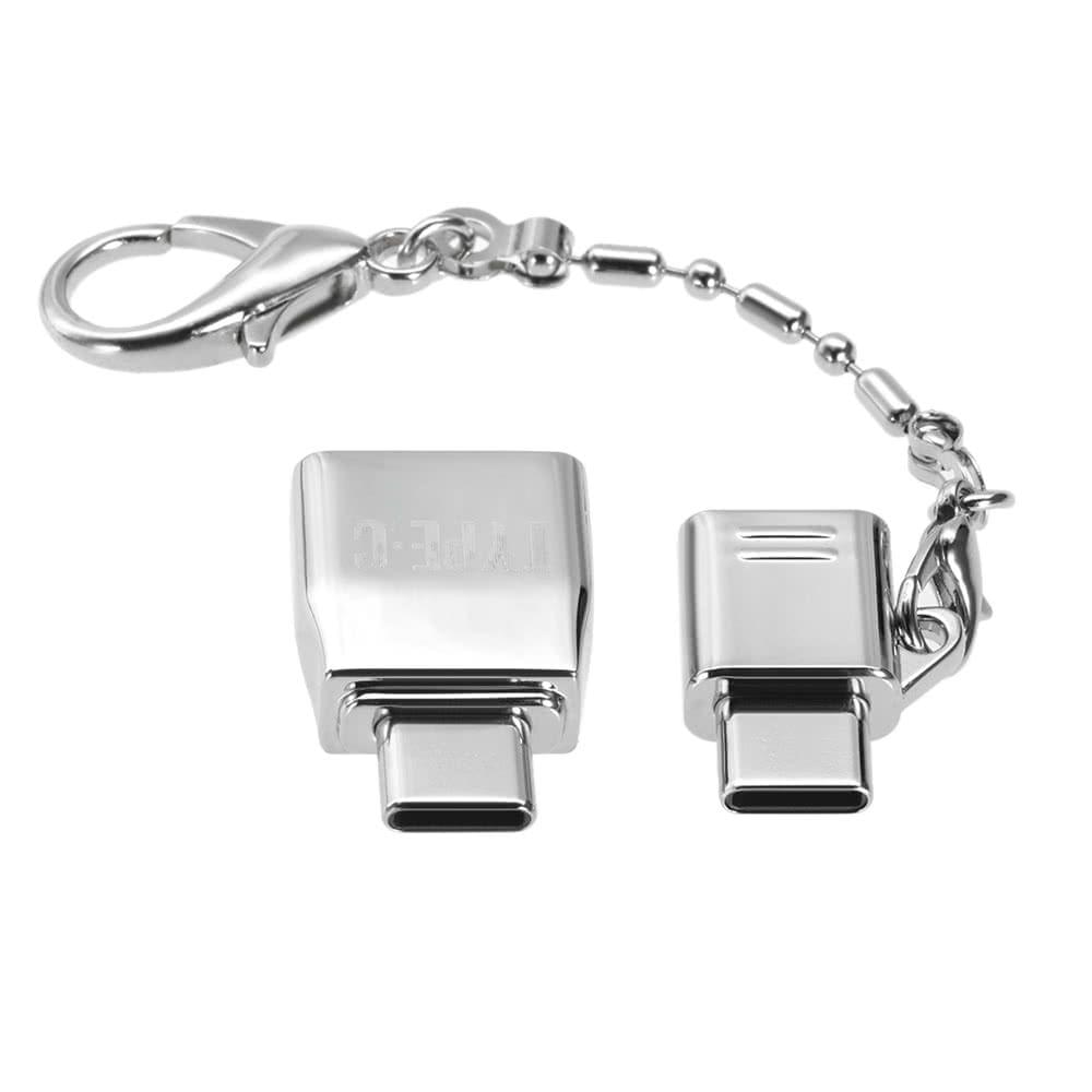 Type-C Adapter Kit Converter Micro USB to Type C Adapter & USB to Type-C with OTG Function-Sliver