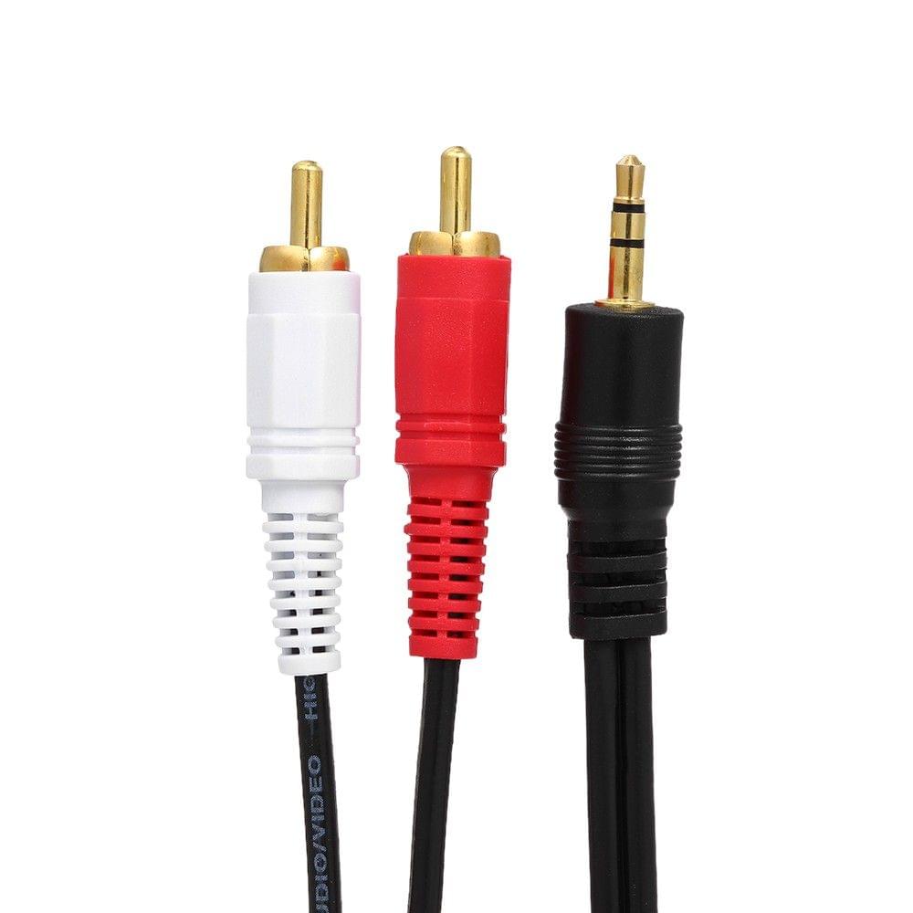 1.5 Meter RCA Audio Cable 3.5mm Male to 2 RCA Male Audio Cable for Edifer Home Theater DVD Black