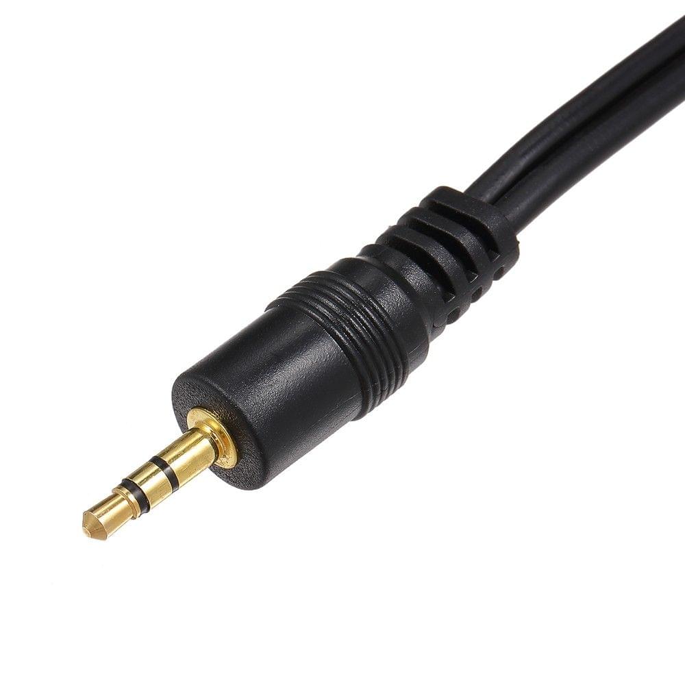 1.5 Meter RCA Audio Cable 3.5mm Male to 2 RCA Male Audio Cable for Edifer Home Theater DVD Black