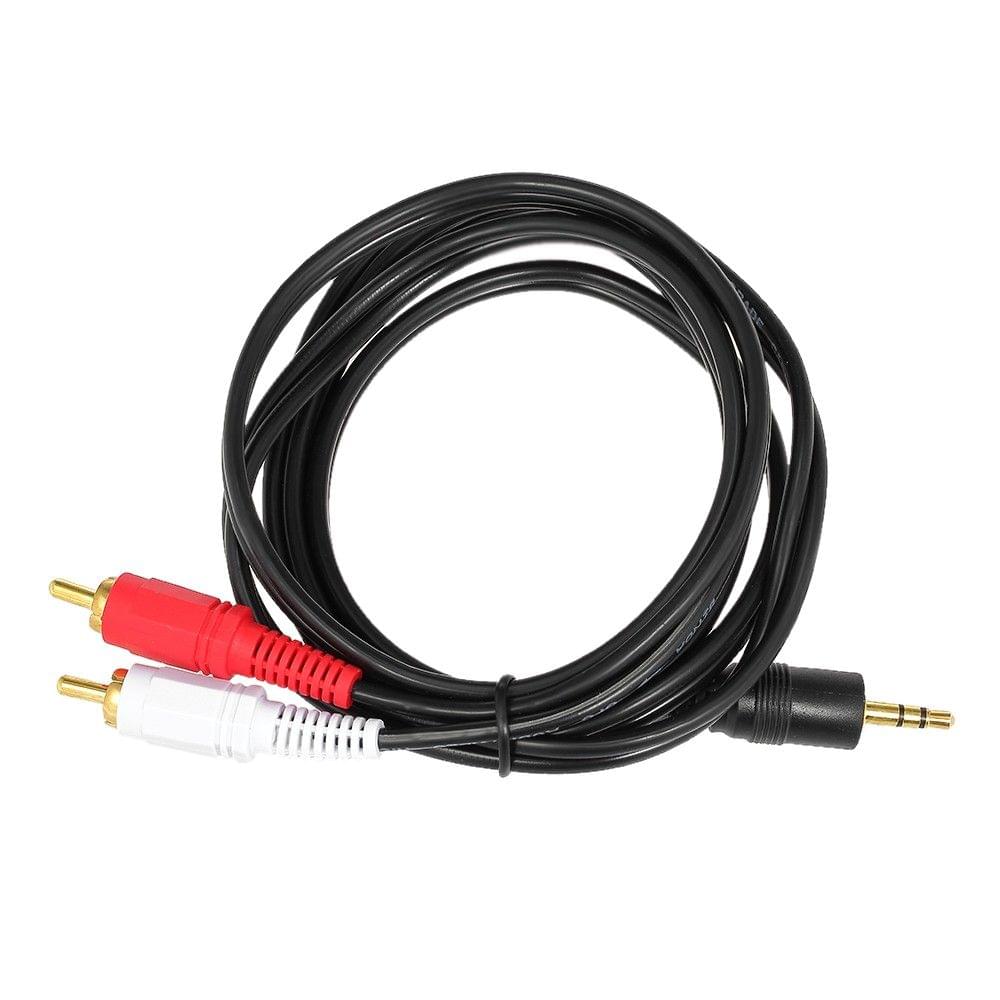 1.5 Meter RCA Audio Cable 3.5mm Male to 2 RCA Male Audio Cable for Edifer Home Theater DVD Black