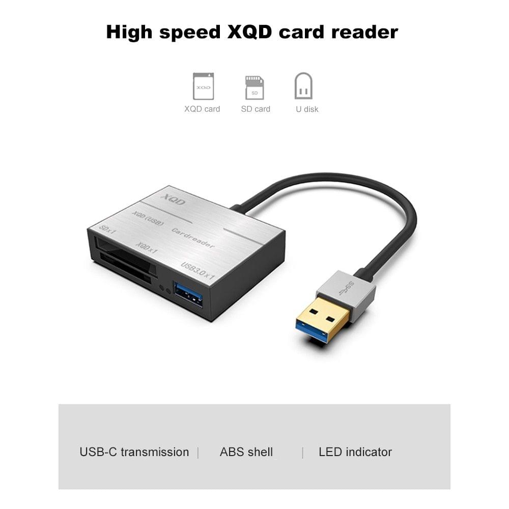 XQD/SD Card High Speed Card Reader USB3.0 HUB Compatible with USB3.0