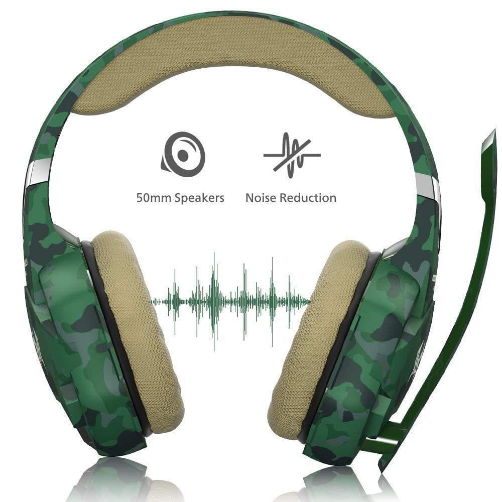 KOTION EACH G2600 Stereo PC Gaming Headset Noise Cancelling Headphones Over Ear Wired Earphone with Mic LED Lights Volume Control for Desktop PC Laptop PS4 Smart Phone