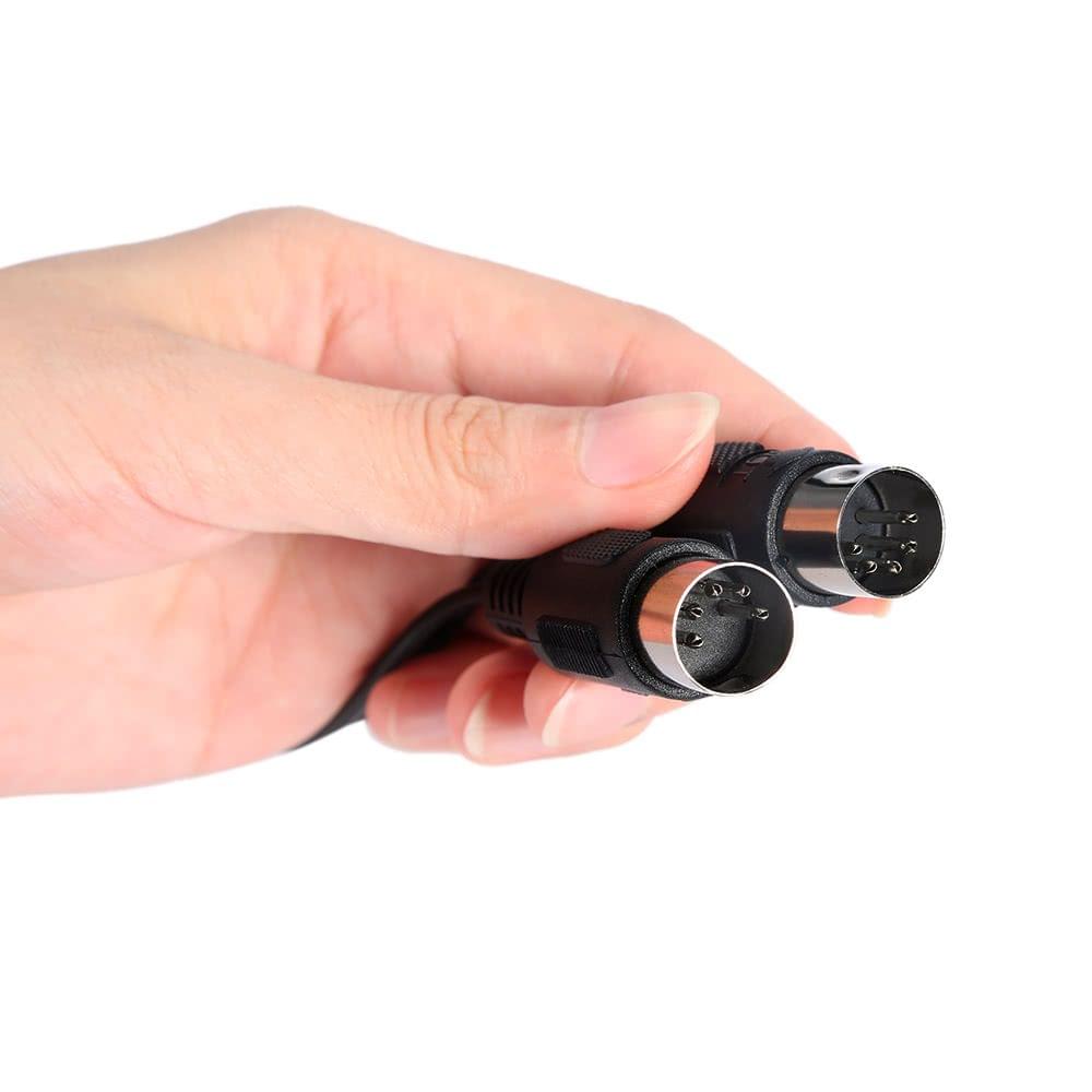 HiFing USB IN-OUT MIDI Cable One In One Out Interface 5 Pin Line Converter PC to Music Keyboard Adapter Cord Black