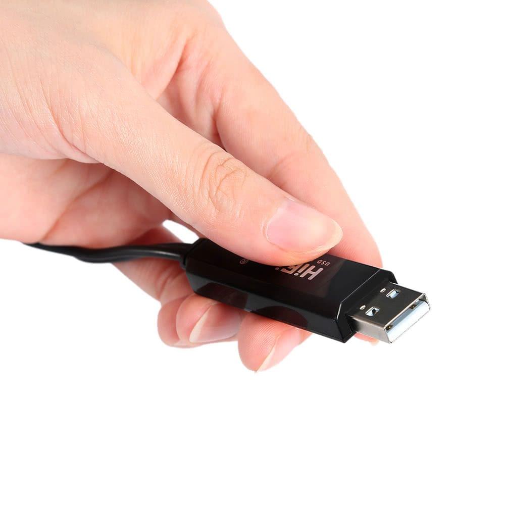 HiFing USB IN-OUT MIDI Cable One In One Out Interface 5 Pin Line Converter PC to Music Keyboard Adapter Cord Black