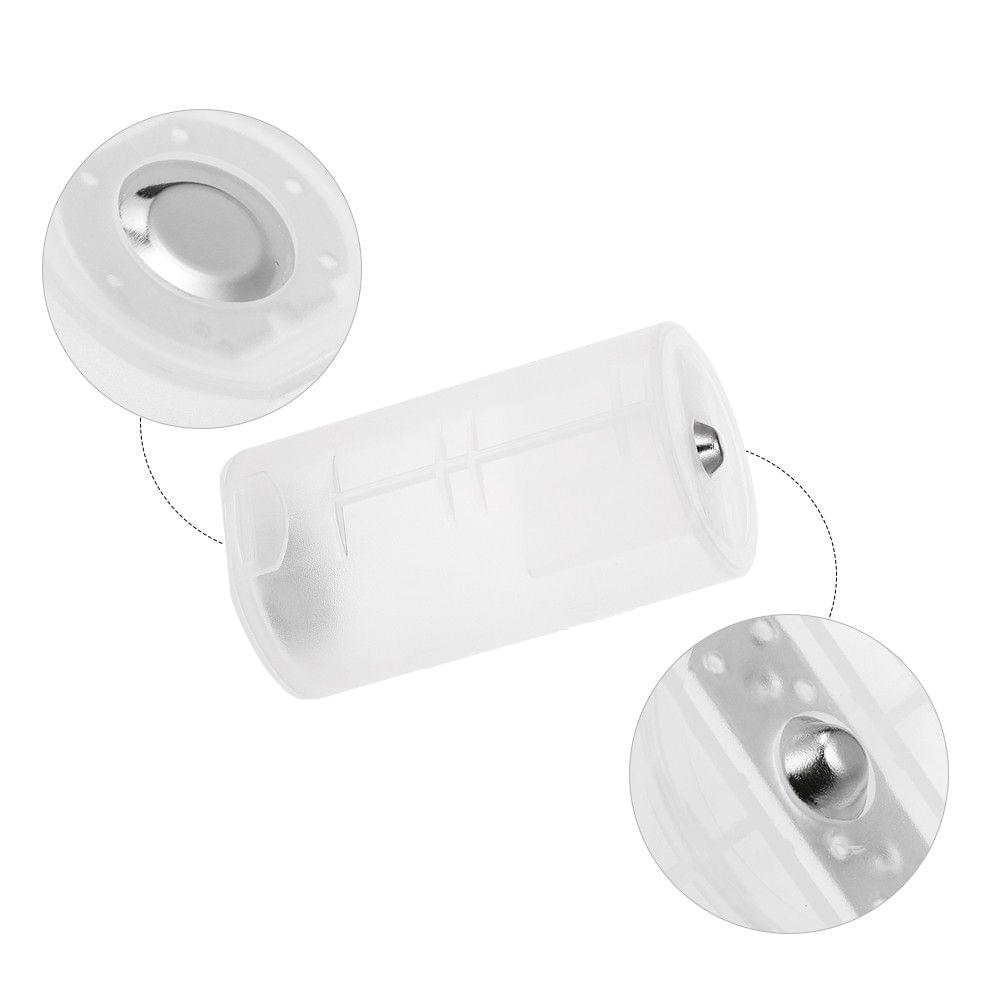 4 Pcs Battery Converter Adaptor 2*AA to D Size Battery Protective Case Holder PP Material
