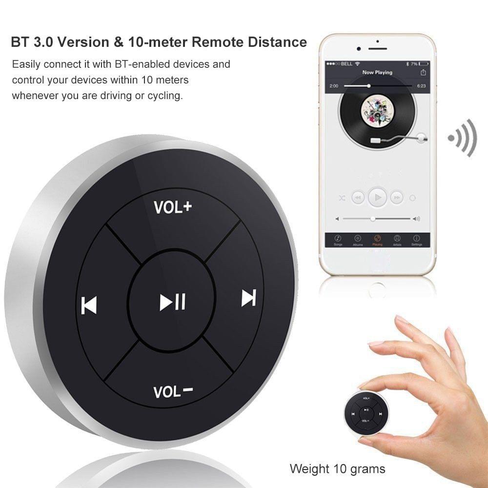 BT-005 Wireless Media Button Bluetooth 3.0 Remote Control for Car Steering Wheel Motorcycle Bike Music Play Media Controller for iOS Android Devices