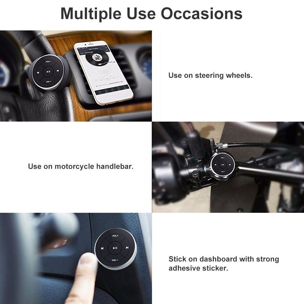 BT-005 Wireless Media Button Bluetooth 3.0 Remote Control for Car Steering Wheel Motorcycle Bike Music Play Media Controller for iOS Android Devices