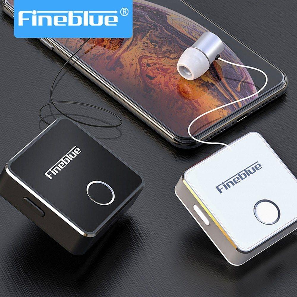 Fineblue F1 Bluetooth 5.0 Headphones Clip-on Wireless Headphone Cable Retractable Earphone Music Headsets Vibration Alert Hands-free with Mic Multi-point Connection