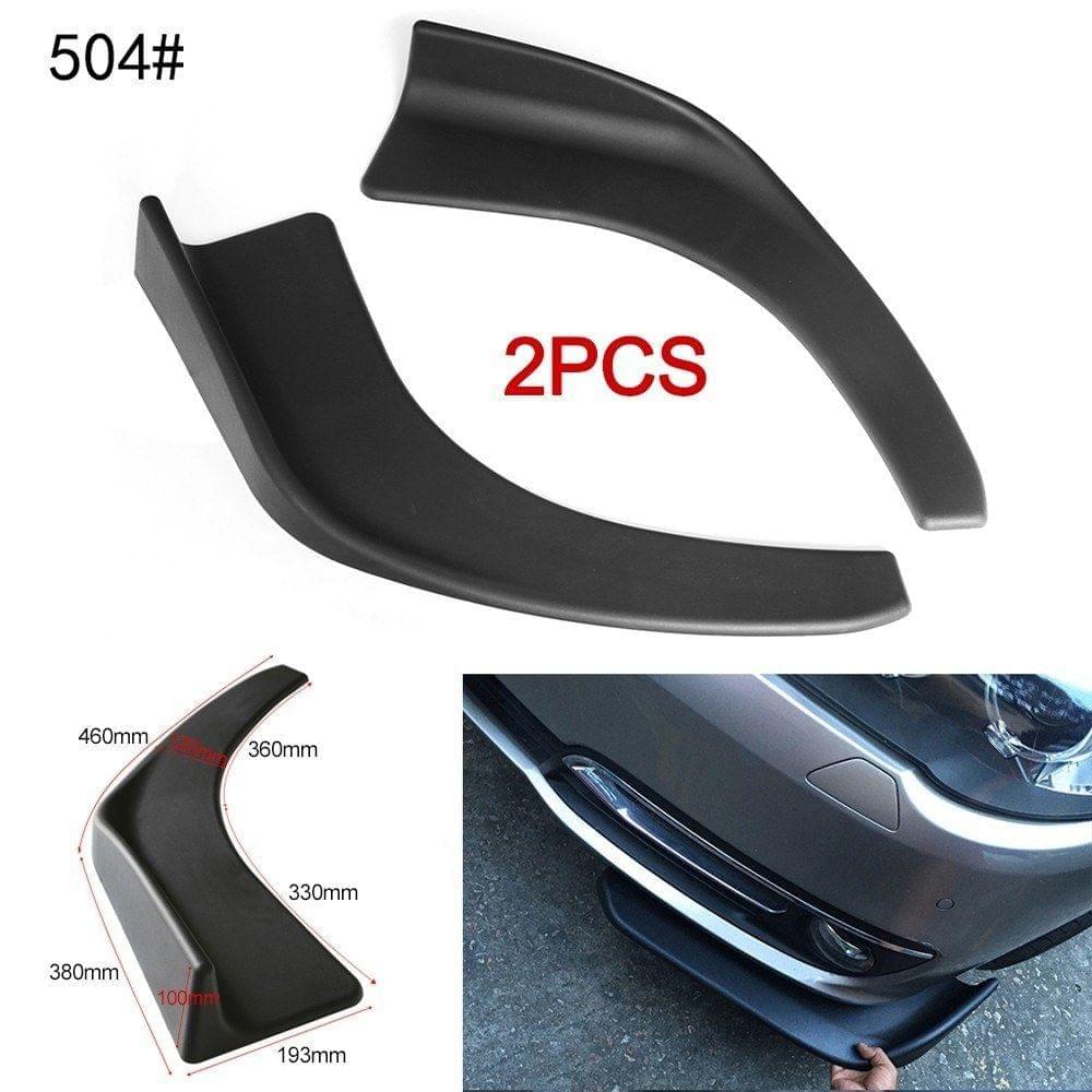 504# Universal Car Front Body Shovel Deflector Spoiler Lip Splitter Diffuser Bumper Canard Body Shovels ABS 2Pcs