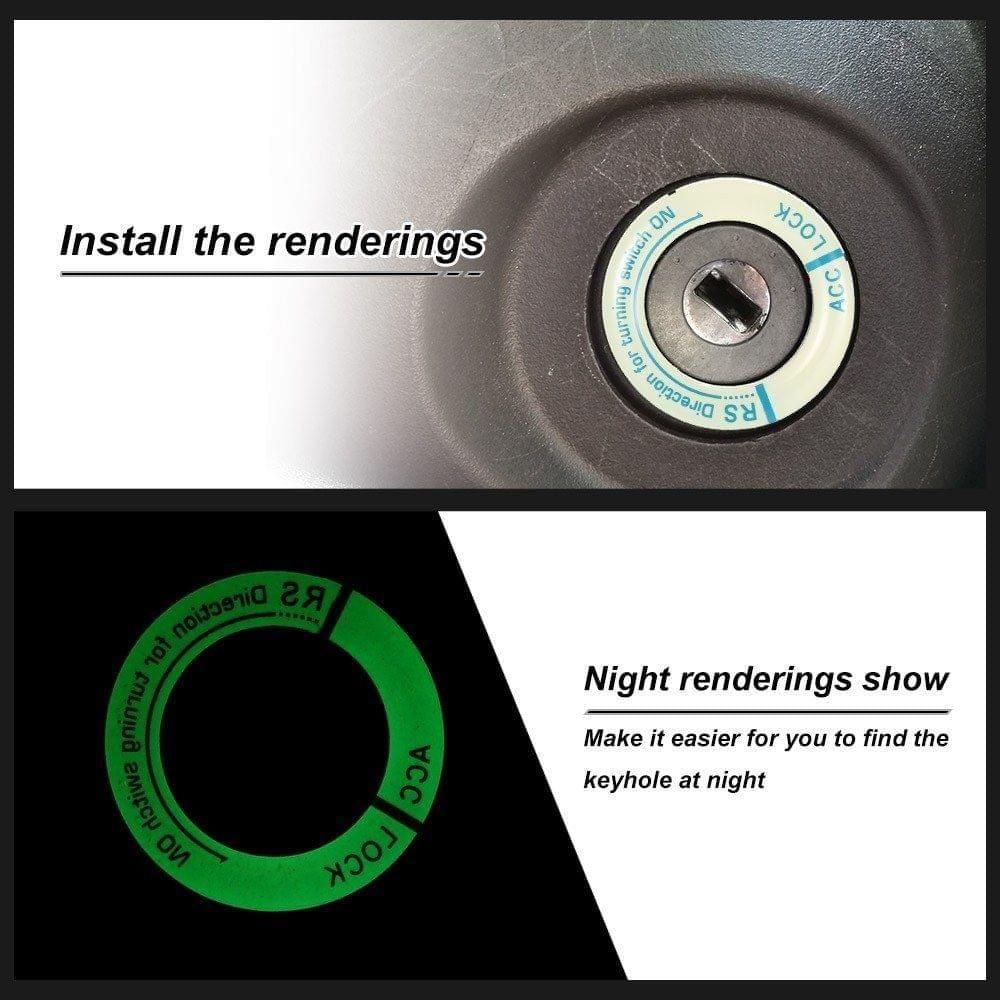 Car Ignition Switch Cover Luminous Key Ring Hole Cover Sticker