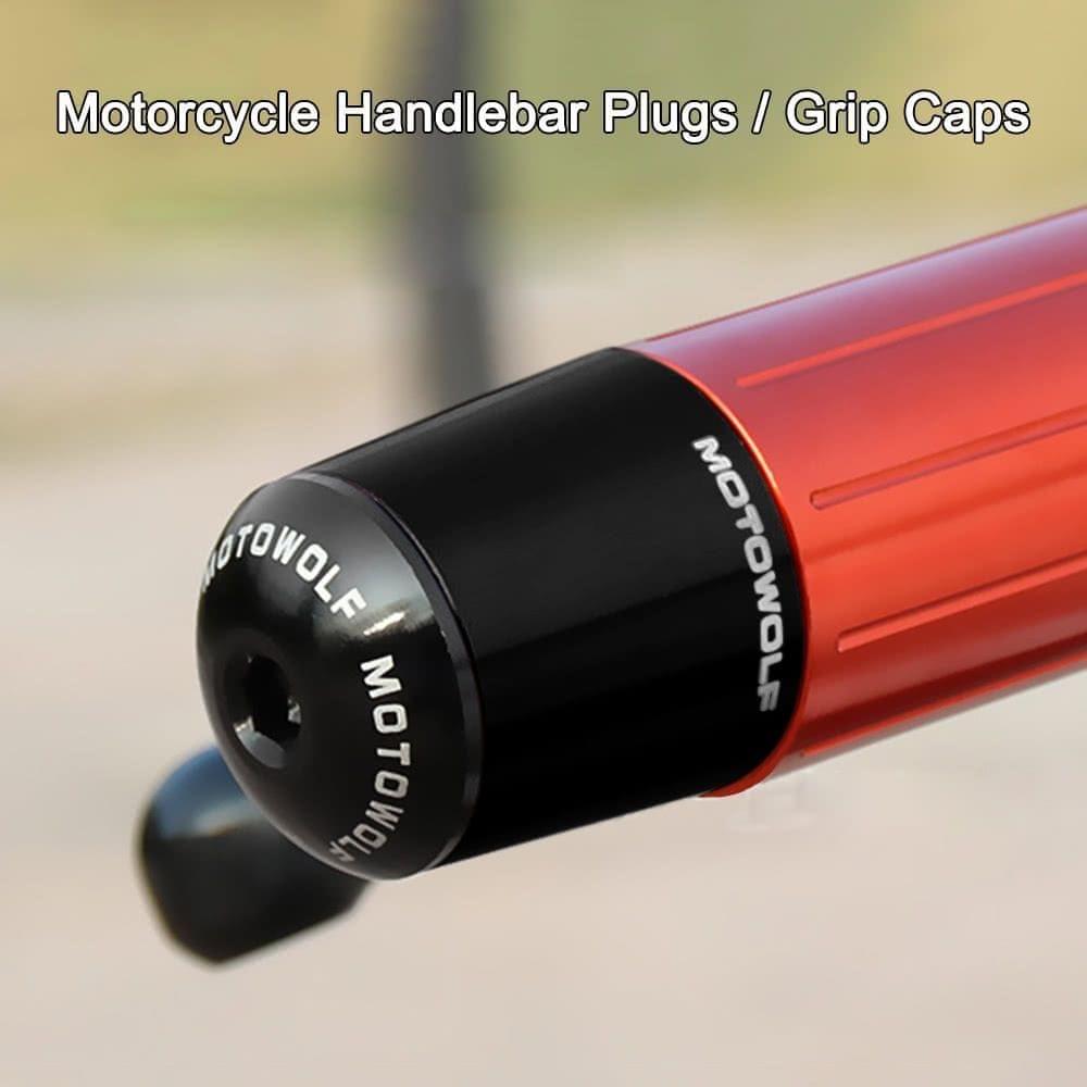 Pair of Universal Motorcycle Motorbike Aluminum Handlebar Bar Ends Plugs Grip Caps