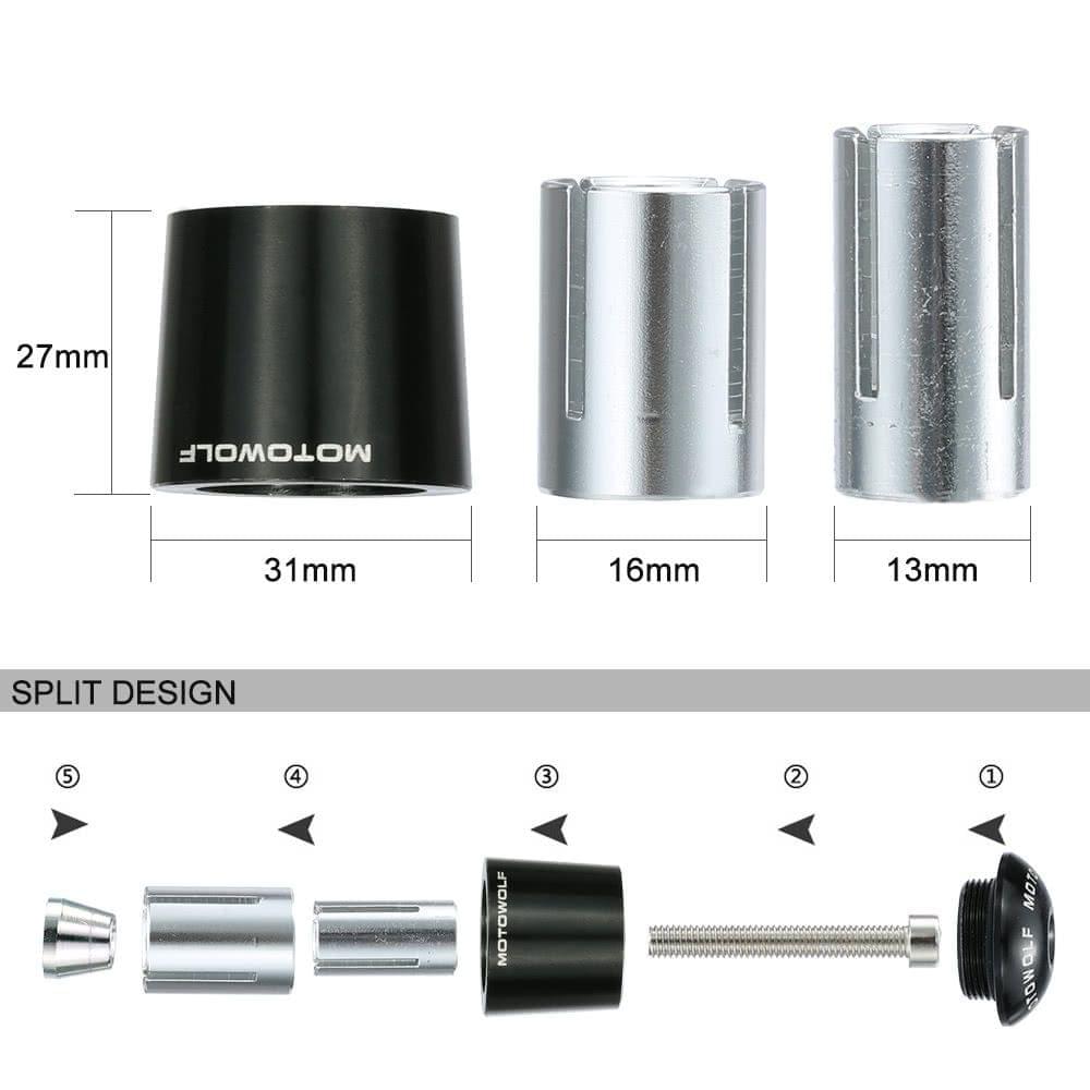 Pair of Universal Motorcycle Motorbike Aluminum Handlebar Bar Ends Plugs Grip Caps