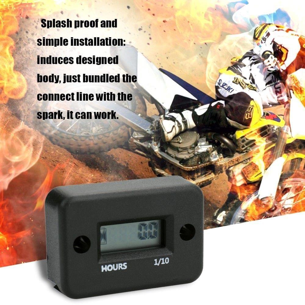 Waterproof LCD Digital Display Engine Tach Hour Meter Motor Sroke Engine Car Motorcycle Boat Speedometer