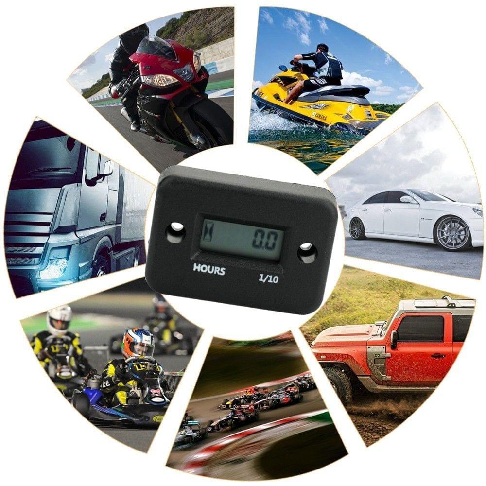 Waterproof LCD Digital Display Engine Tach Hour Meter Motor Sroke Engine Car Motorcycle Boat Speedometer