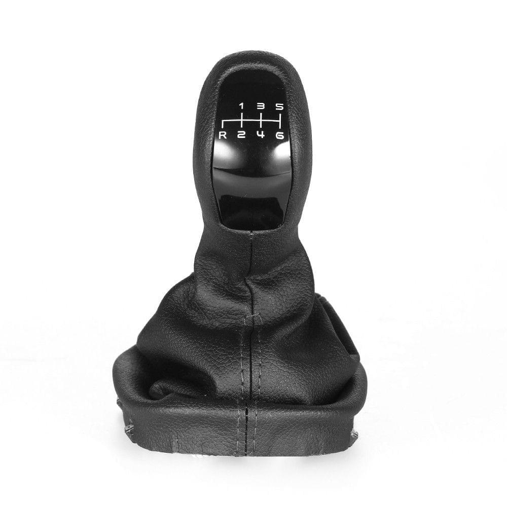 Car Gear Shift Knob Cover 6 Speed Black Leather Cover Case for Mercedes-Benz C Class W203