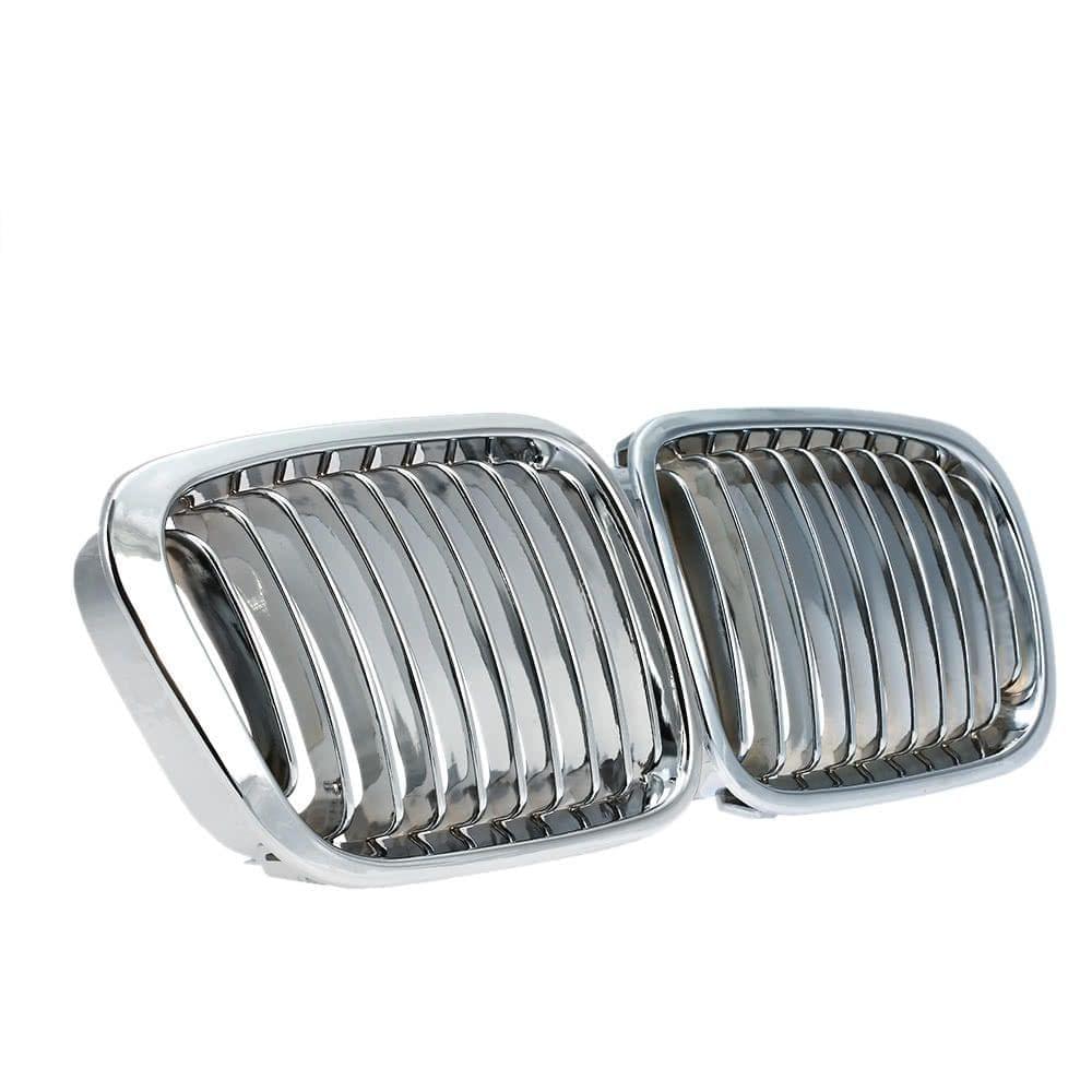 One Pair Plated Chrome Silver Front Grille Grilles for BMW E46 4 Door 98-01