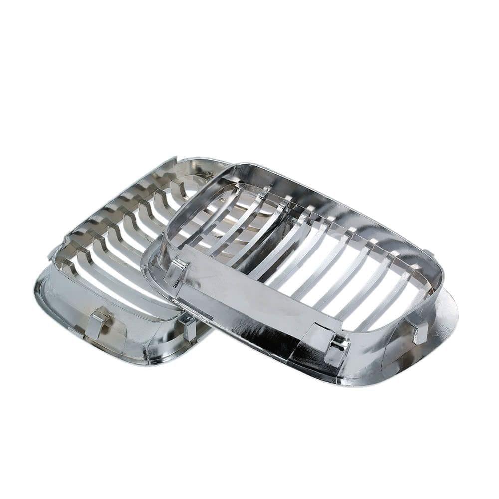 One Pair Plated Chrome Silver Front Grille Grilles for BMW E46 4 Door 98-01