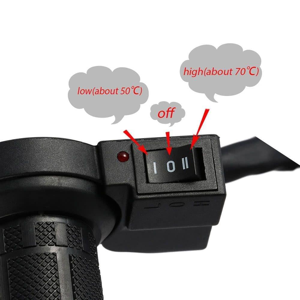 One Pair of 12V Motorcycle Heated Grips Hot/Warm Handlebar with Switch