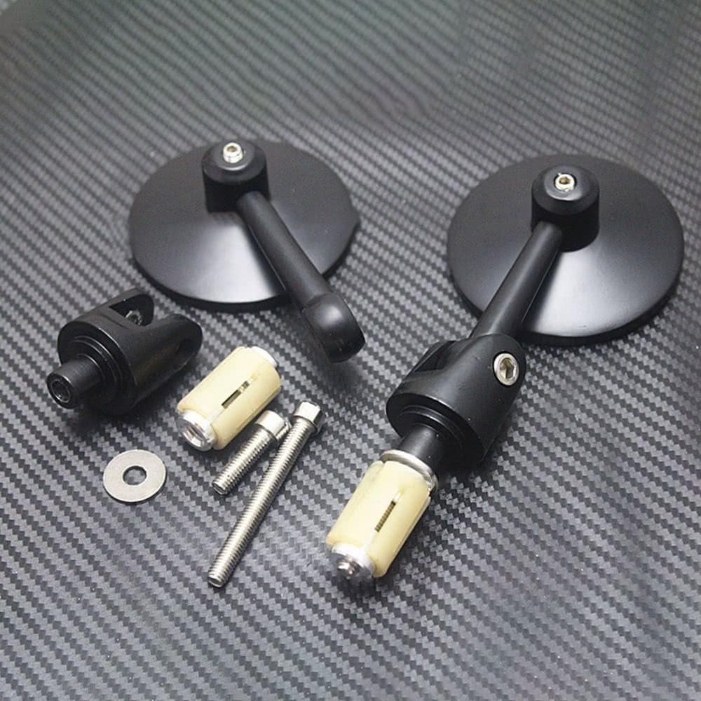 1 Sets 7/8?? 22mm Exterior Diameter Handlebar Rotatable Collapsible Aluminum Round Shape Motorcycle Bar End Rearview Convex Side Mirror Modified Accessories for Street Cars Universal Scooters